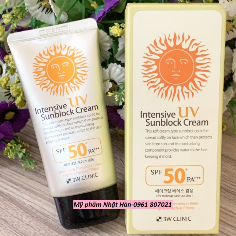 Kem chống nắng 3W Clinic Intensive UV Sunblock Cream SPF 50 PA+++ 70 ml