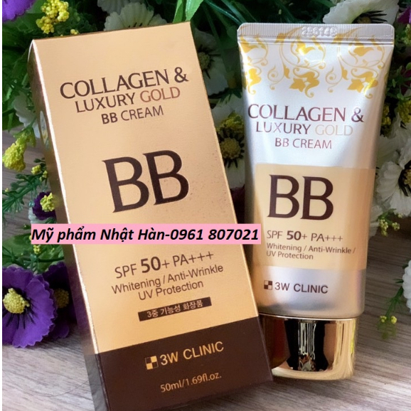 Kem nền 3W Clinic Collagen & Luxury Gold BB Cream 50ml