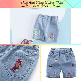 Quần short jean cho bé họa tiết thêu nổi sịn sò - hàng quảng châu cao cấp