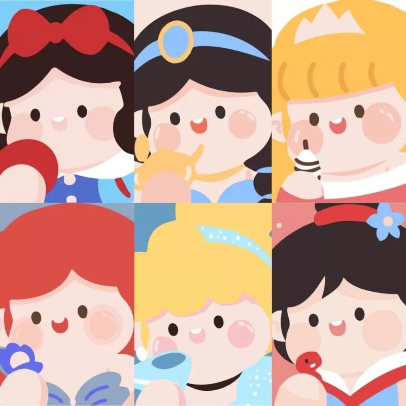 tranh tô màu số hoá hình công chúa disney size 20*20 cm kèm khung