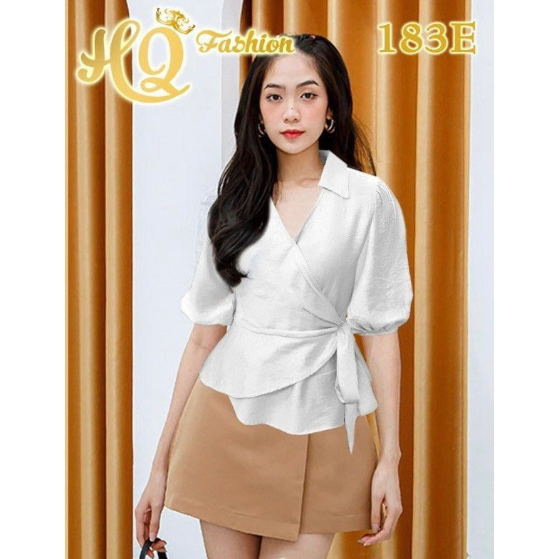 ÁO PEPLUM CỔ VEST KIỂU, CỘT NƠ EO CÔNG SỞ