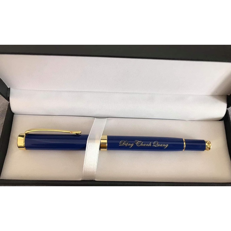 Bút Kim Loại Đậy Nắp Màu Xanh khắc tên, logo theo yêu cầu