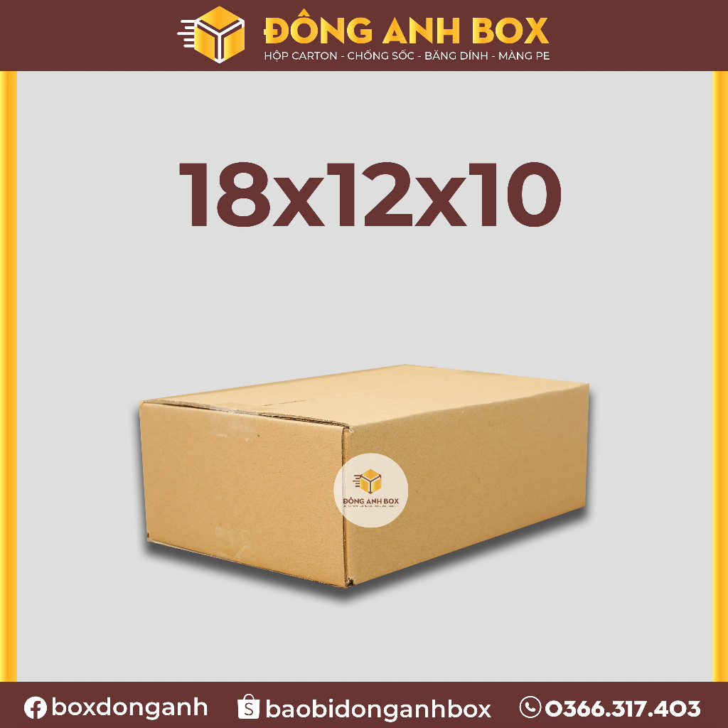 Hộp 18x12x10, hộp giấy đóng hàng, hộp shipcod ,hộp carton giá rẻ tại xưởng