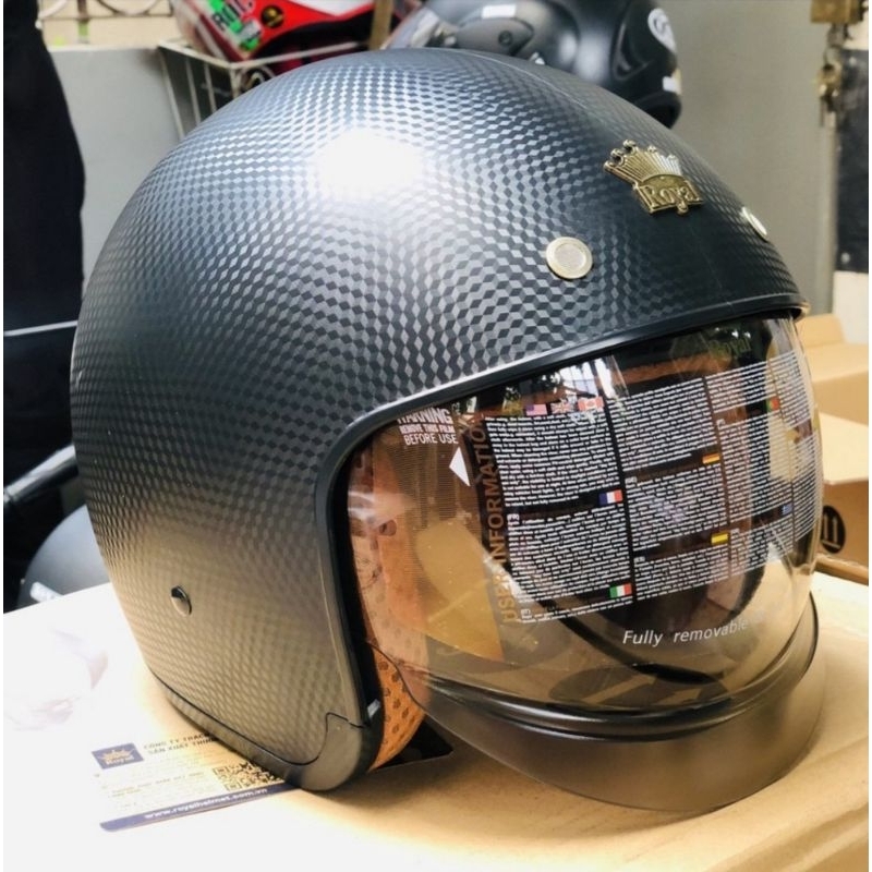 Mũ bảo hiểm kính âm 3/4 Royal M139 đen nhám chính hãng