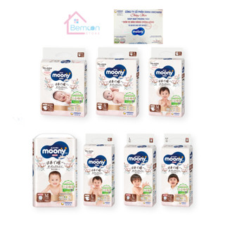 Bỉm Moony Natural Nội Địa Nhật - Chính Hãng - Bỉm Moony Dán/Quần Đủ Size NB63/S58/M48/L36/XL32