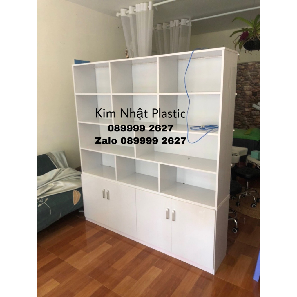 Tủ kệ trưng bày nhựa Đài loan sẵn led 1m6 freeship