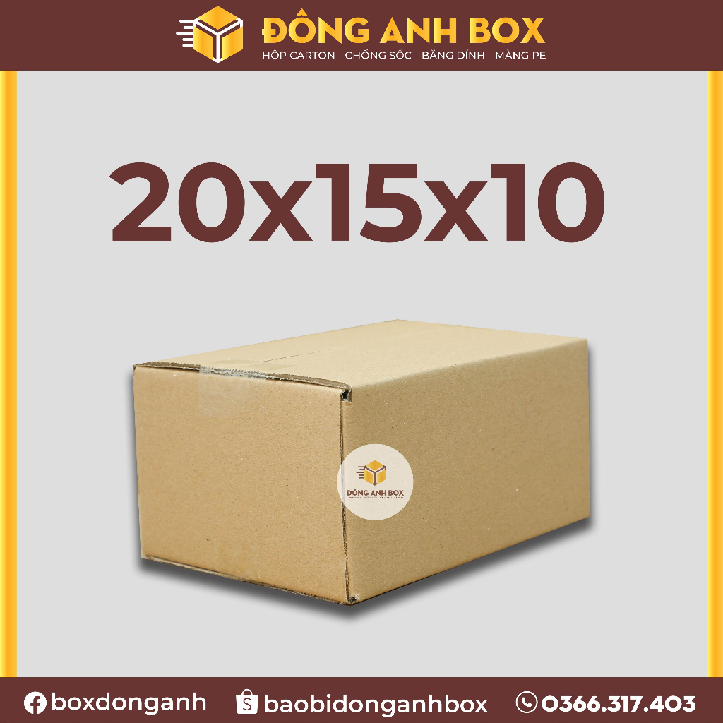 Hộp 20x15x10, hộp giấy đóng hàng, hộp shipcod ,hộp carton giá rẻ tại xưởng