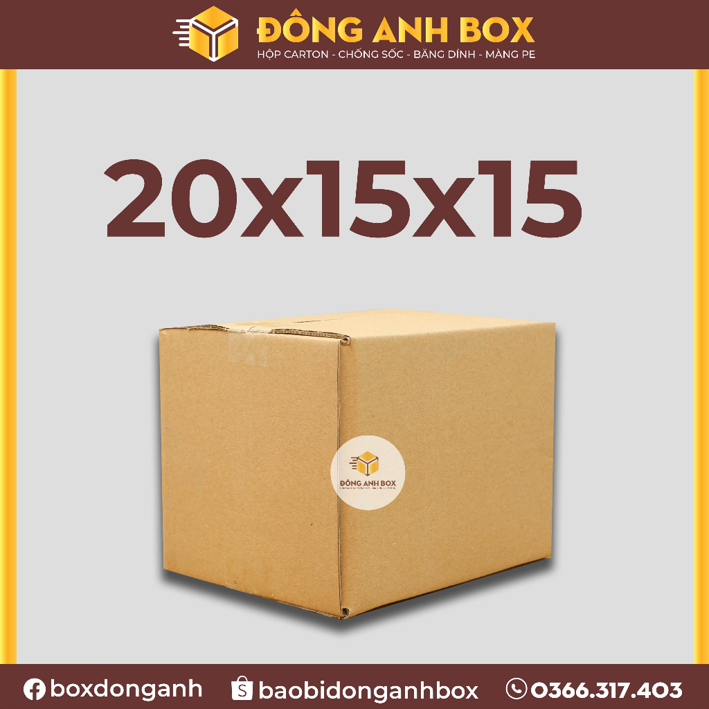 Hộp 20x15x15 hộp giấy đóng hàng, hộp shipcod ,hộp carton giá rẻ tại xưởng