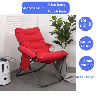 Ghế xếp gọn tiện lợi có gác chân,ghế du lịch tựa lưng thư giãn ban công ngồi đọc sách câu cá có nệm