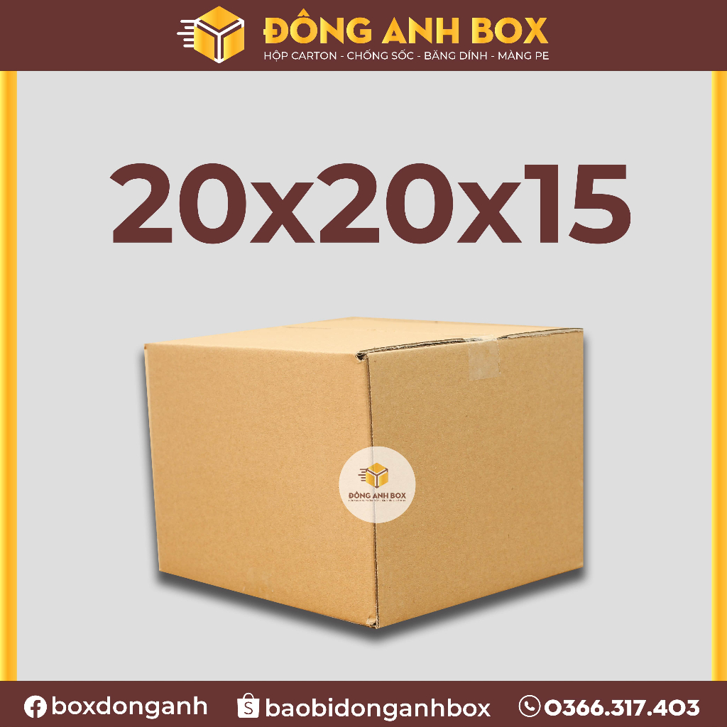 Hộp 20x20x15 hộp giấy đóng hàng, hộp shipcod ,hộp carton giá rẻ tại xưởng