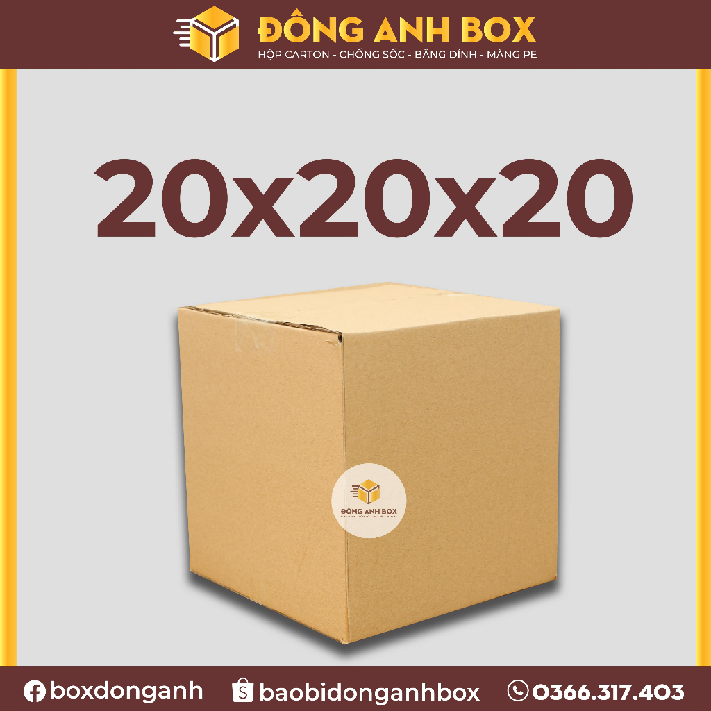 Hộp 20x20x20 hộp giấy đóng hàng, hộp shipcod ,hộp carton giá rẻ tại xưởng