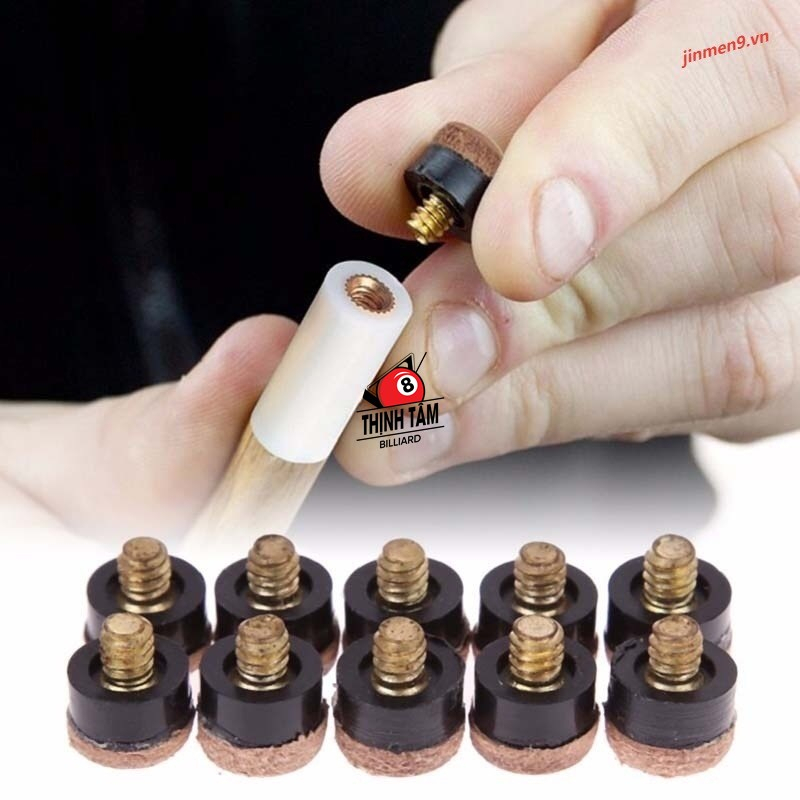 [THỊNH TÂM] Set 10 Đầu Cơ - Đầu Tẩy Bida Đai Ốc Da Bò Dành cho CLB Bi-A 11mm 12mm 13mm [ 10 ĐẦU CƠ ĐAI ỐC ]