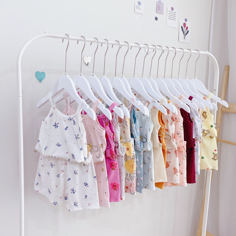 (7-18kg) BẢNG 1 - Đồ Bộ Hè Hai Dây Tăm Lạnh Hoạ Tiết Bé Gái