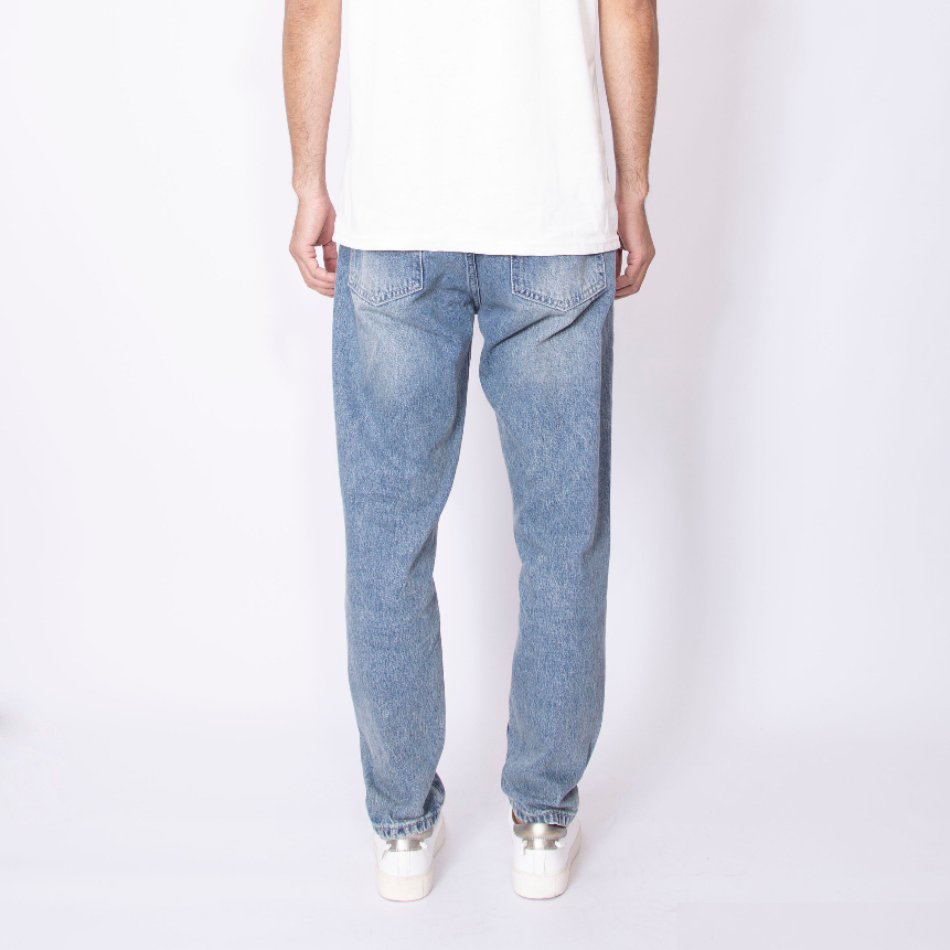 Quần Jean baggy nam LAB+ COTTONLAB màu xanh nhạt rách chất vải cotton mềm mịn không co dãn LAB221119