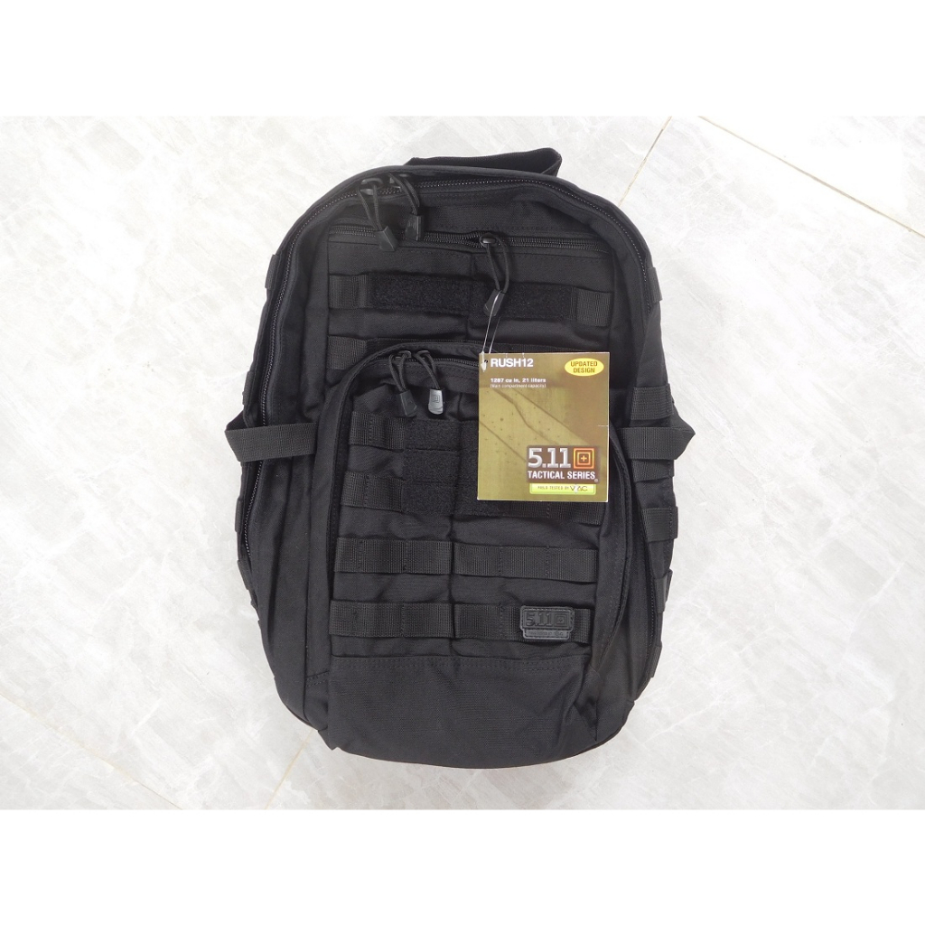 Balo laptop tactical 5.11 rush 12 Den - 5.11 Tactical Rush 12 Black backpack