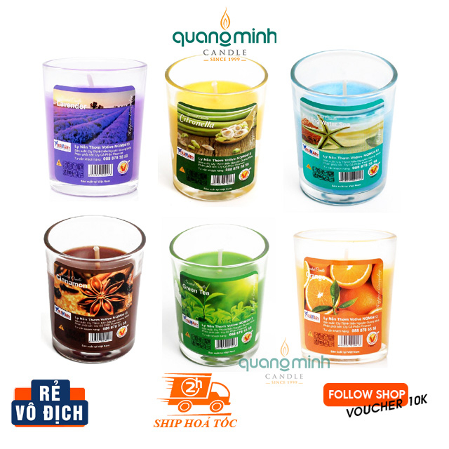 Nến thơm ly thuỷ tinh votive Miss Candle NQM0413 50g sáp cọ tự nhiên không hoá chất trang trí thơm phòng khử mùi