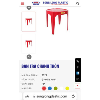 Bàn trà chanh tròn (Song Long)