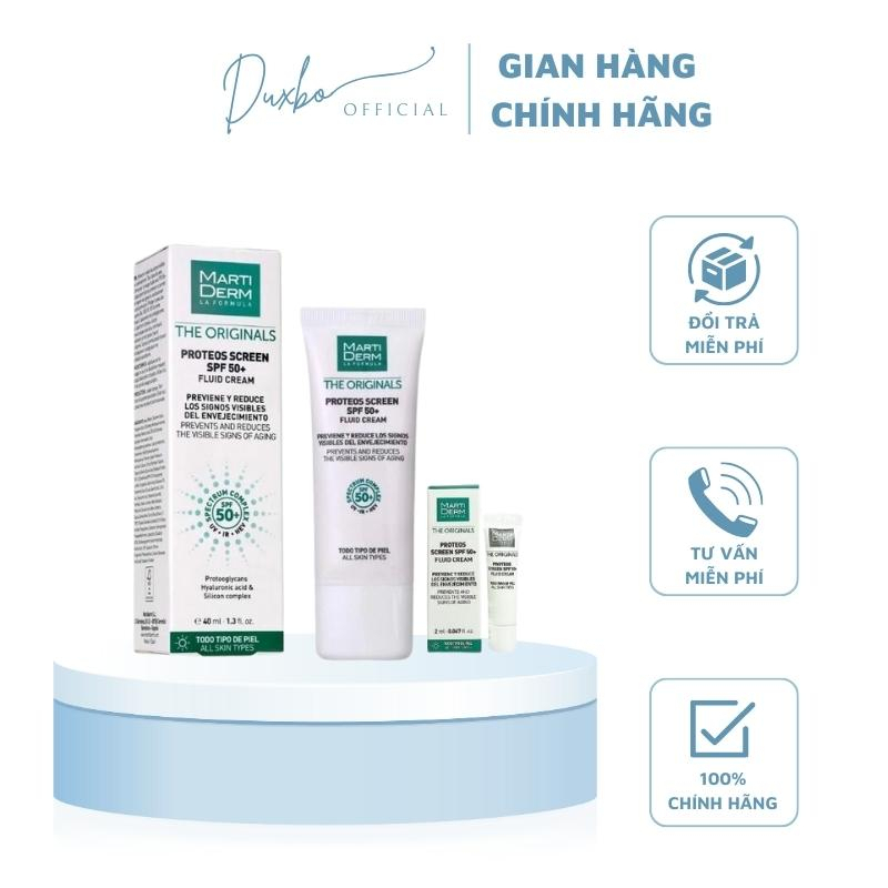 Kem chống nắng MartiDerm Proteos Screen SPF 50+ Fluid Cream 2ml - DUXBO