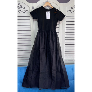 ĐẦM MIDI MÀU ĐEN 2 LỚP