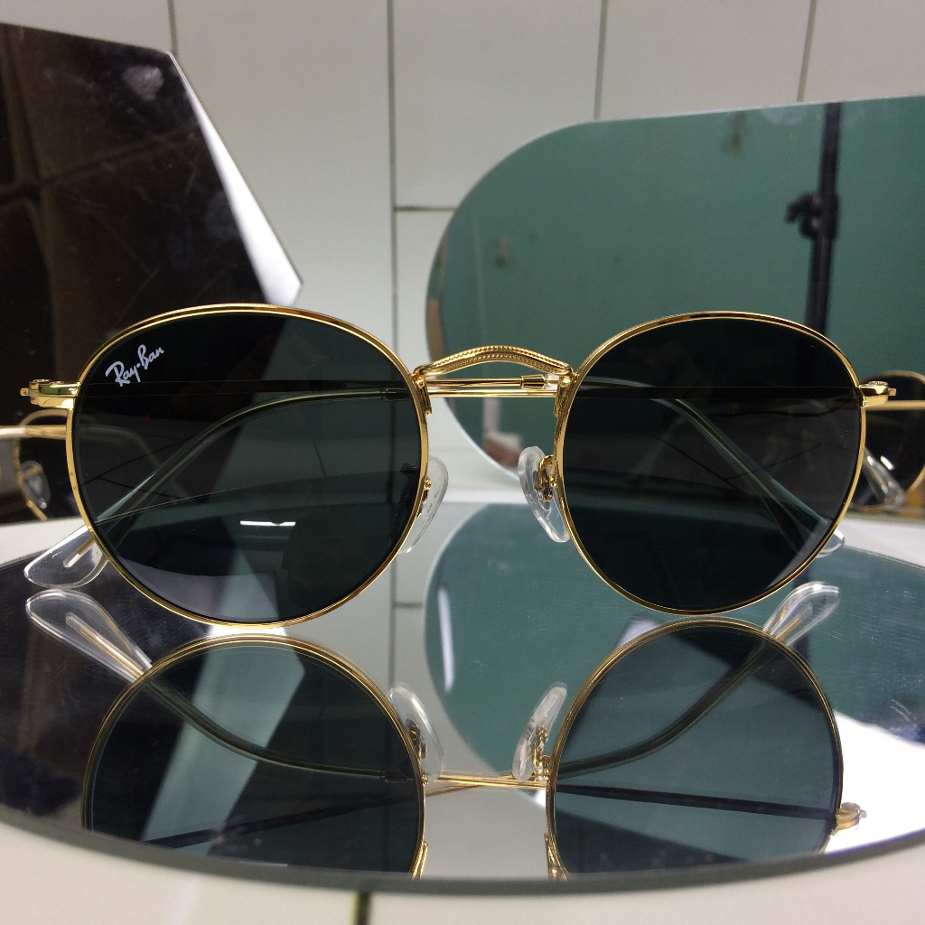 Kính Rayban dáng Oval mắt xanh đen êm trong