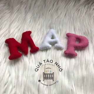 Chữ khâu handmade làm bảng tên treo nôi, treo tường cho bé