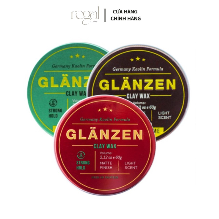 Sáp Vuốt Tóc Nam Tạo Kiểu Không Bóng Giữ nếp 24h Glanzen 30 Shine 60g