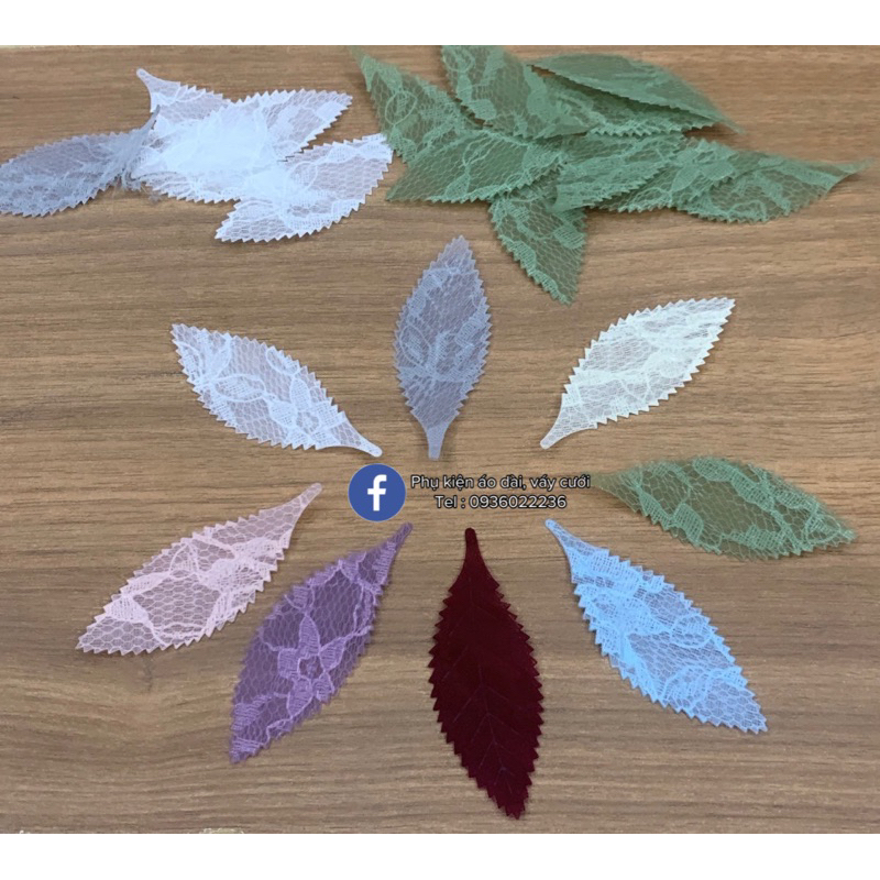 Lá hoa thêu đủ màu cao cấp đính áo dài, váy, đầm, váy cưới, hàng hanmade
