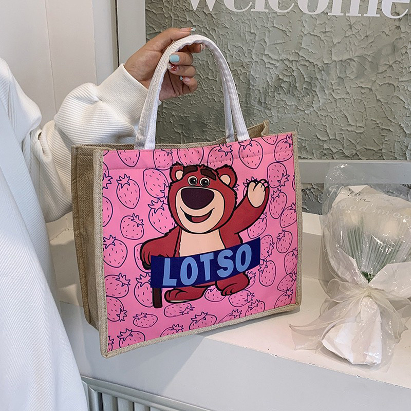 Túi Cói Hình Gấu Dâu Lotso Dễ Thương