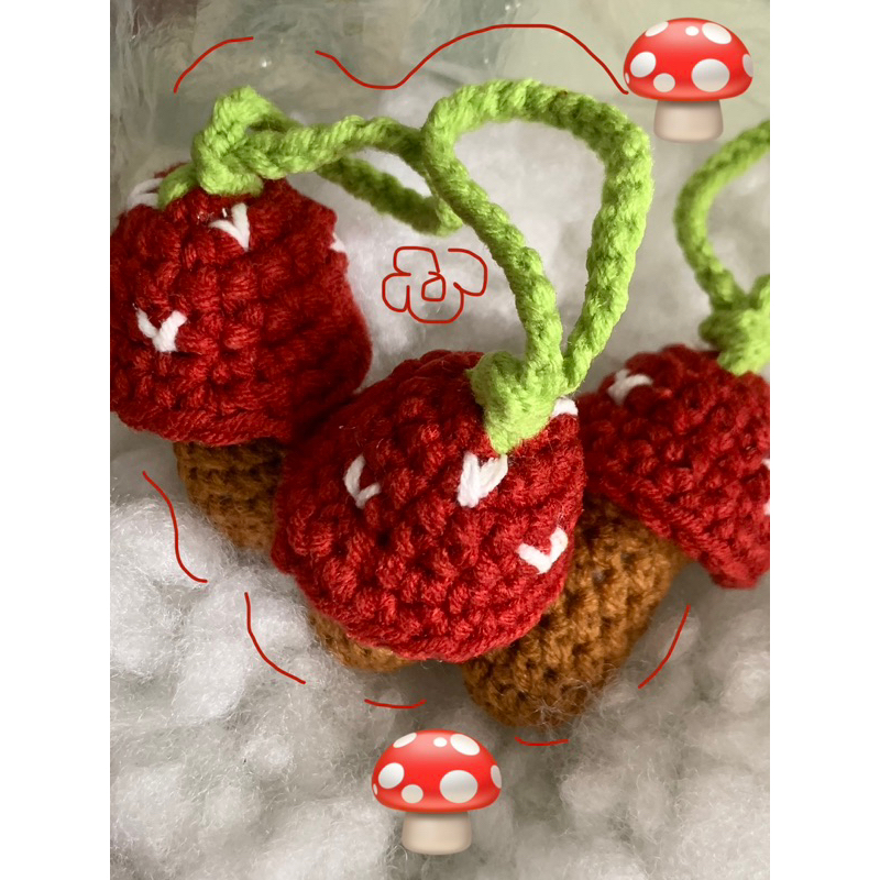 Móc khoá cây nấm mini bằng len handmade 🍄