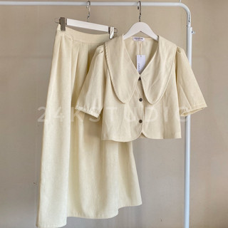 Set áo kèm chân váy midi dài 24kstudio