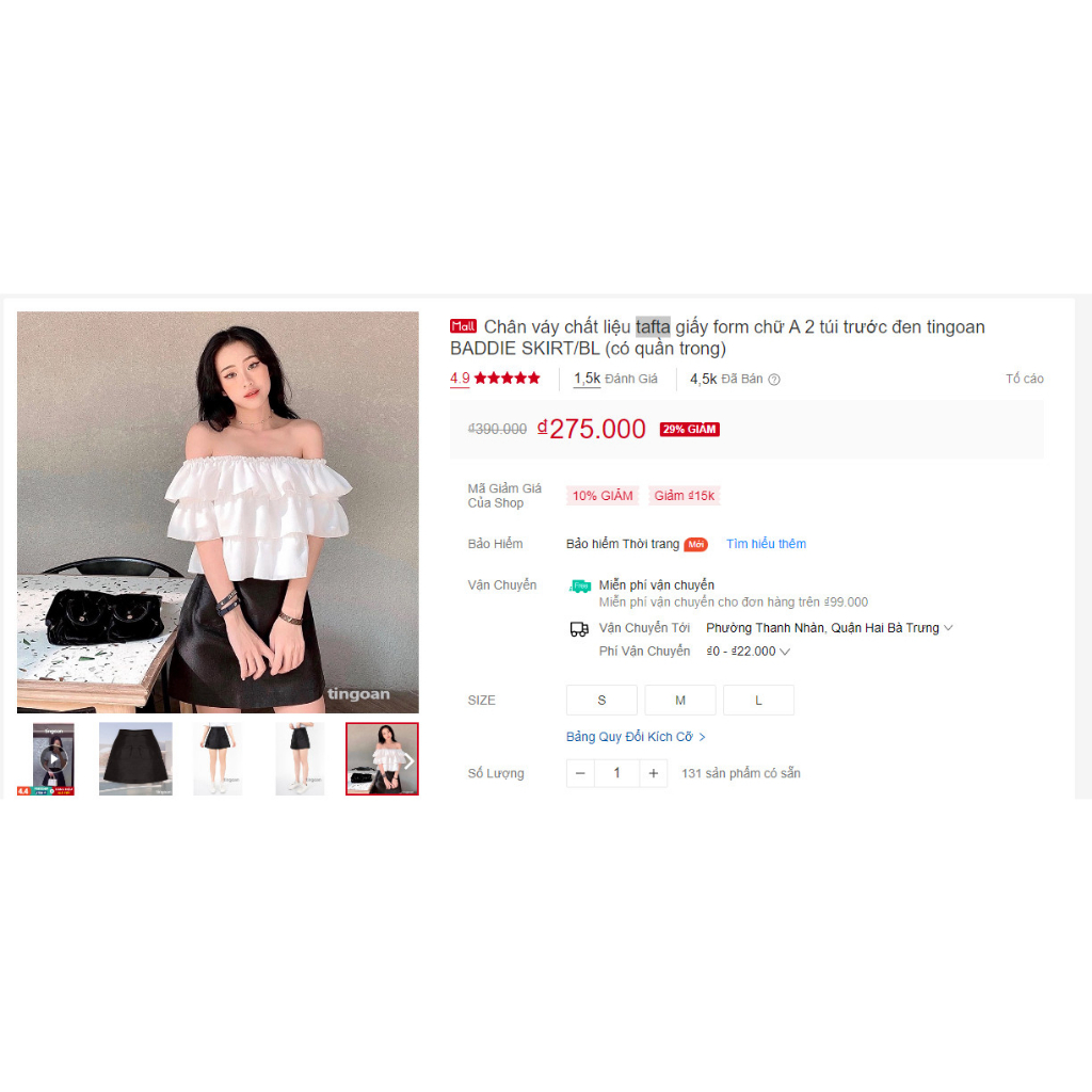 Pass rẻ Chân váy cạp bèo size S-L  Tingoan