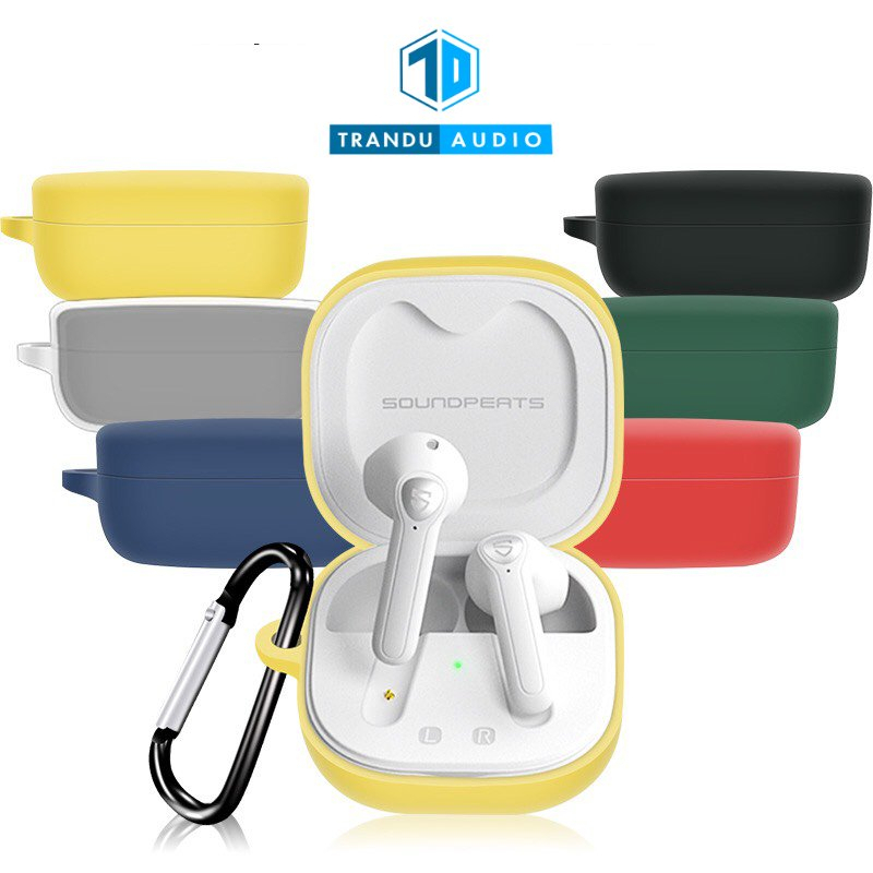 Ốp Case Nhựa Dẻo Silicon Cho Tai Nghe TrueWireless Soundpeats True Air 2 , Trueair2 Có Móc Treo