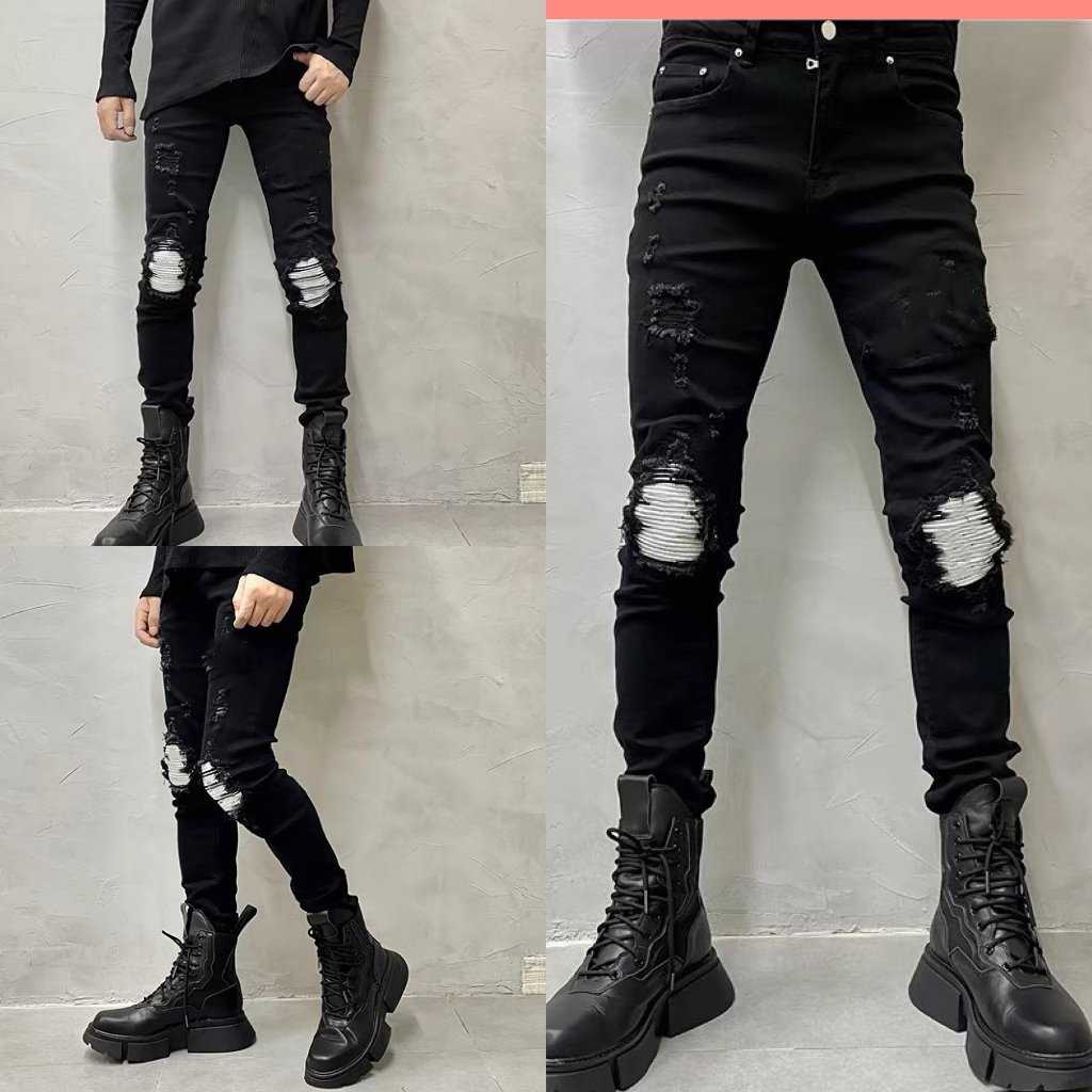 Quần Jean nam vá da quần bò nam cao cấp