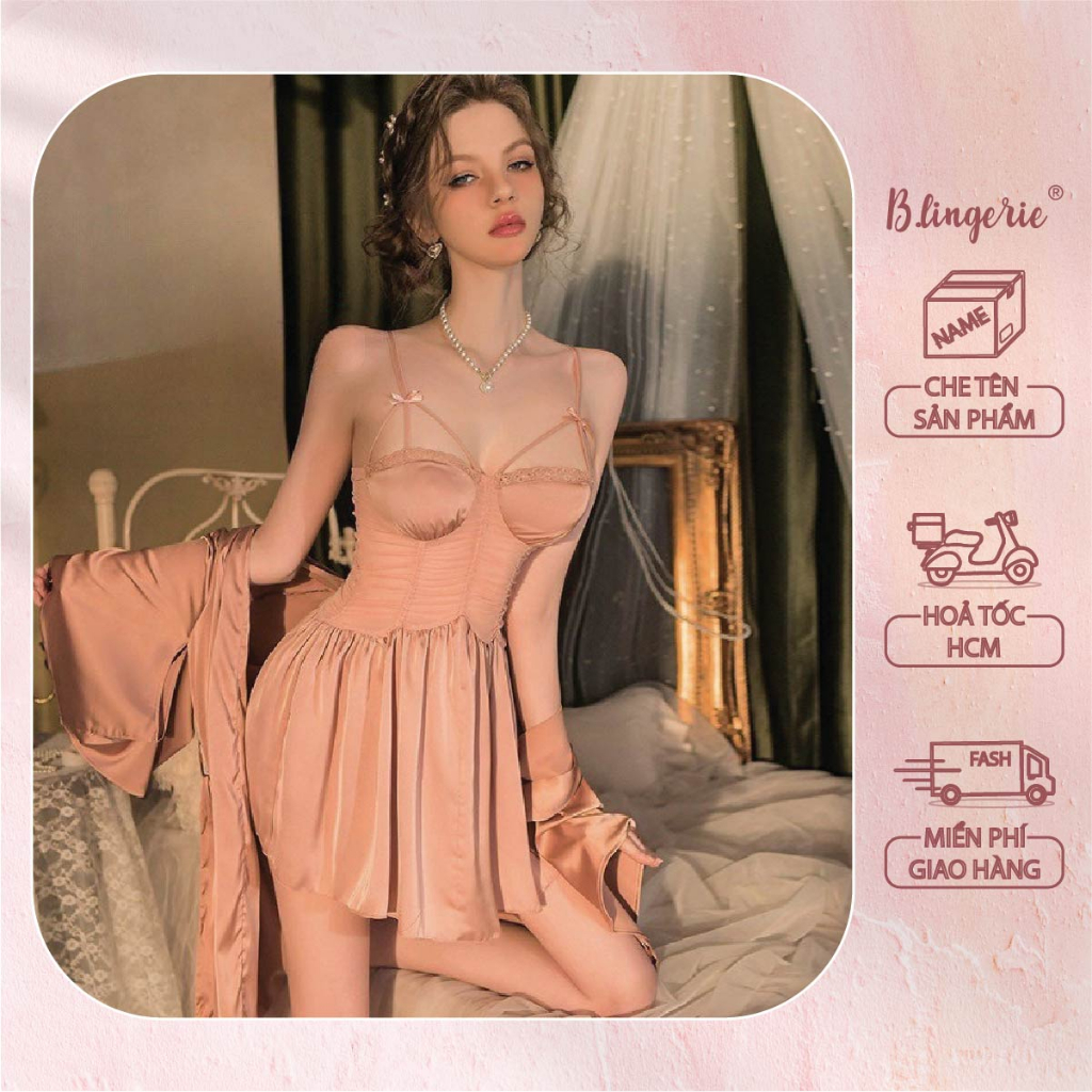 Váy Ngủ Cúp Hai Dây Gợi Cảm (Không kèm áo choàng) - B.Lingerie