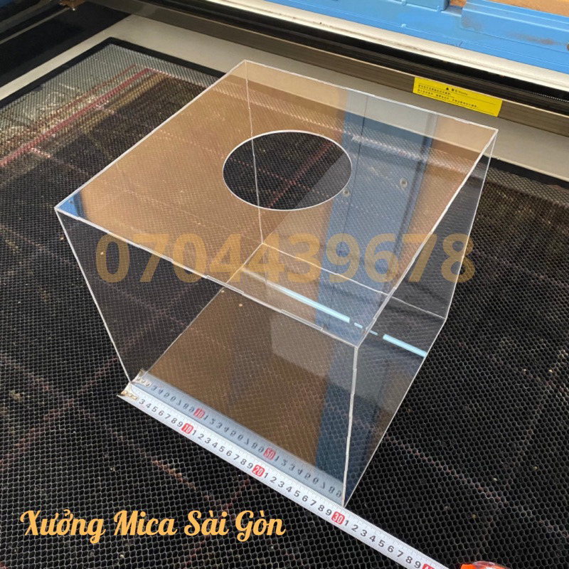 Thùng phiếu mica trong suốt, thùng bốc thăm, thùng đựng tiền kích thước đa dạng