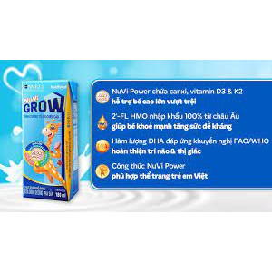 [Mẫu mới] Nuvi Grow pha sẵn 180ml [Thùng 48 hộp]
