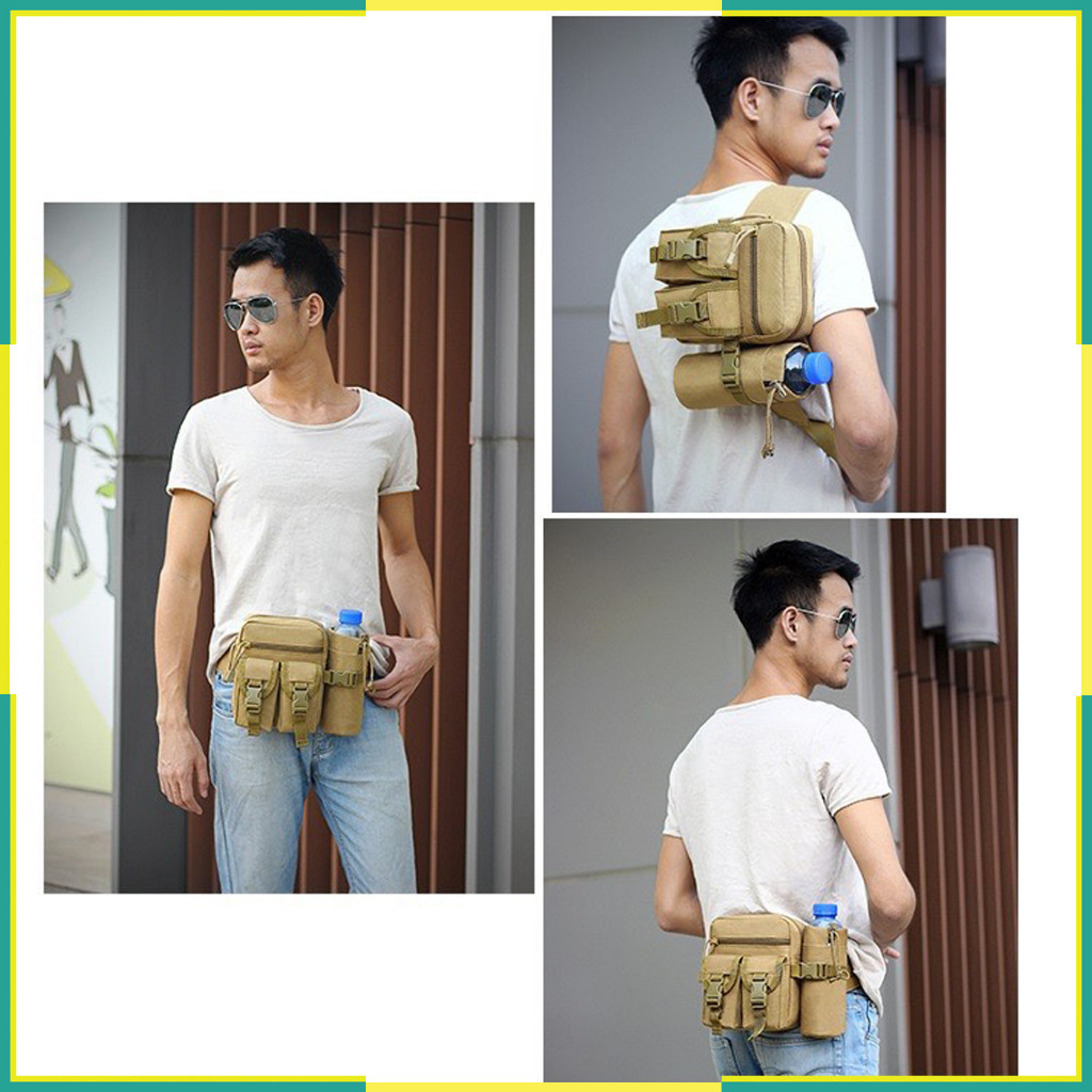 Túi Đeo Hông, Đeo Bụng Đeo Chéo Đựng Chai Nước Đa Năng