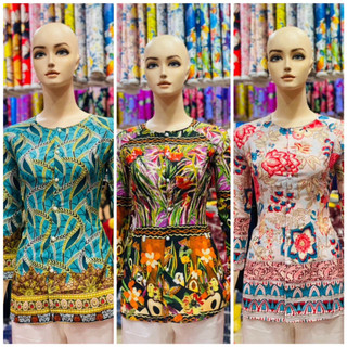 Áo bà ba vải lụa hawai 3d hoa