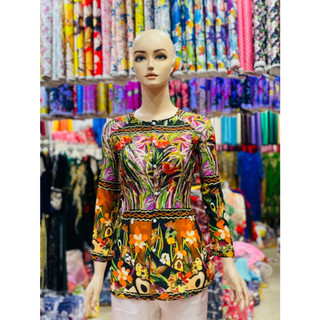 ÁO BÀ BA VẢI LỤA HAWAI 3D HOA