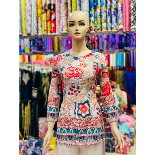 ÁO BÀ BA VẢI LỤA HAWAI 3D HOA