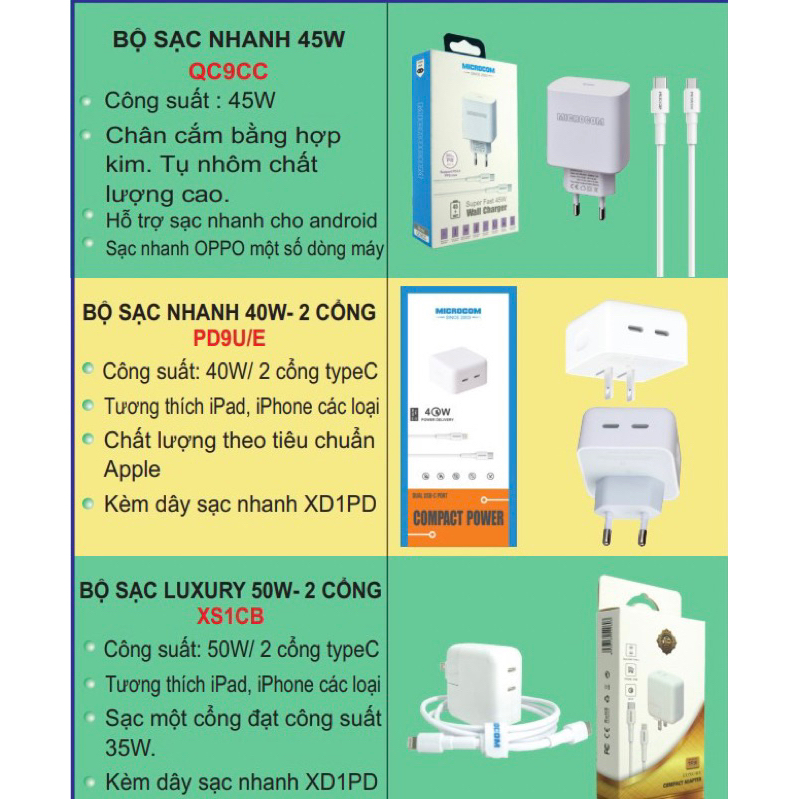 xạc điện thoại các loai