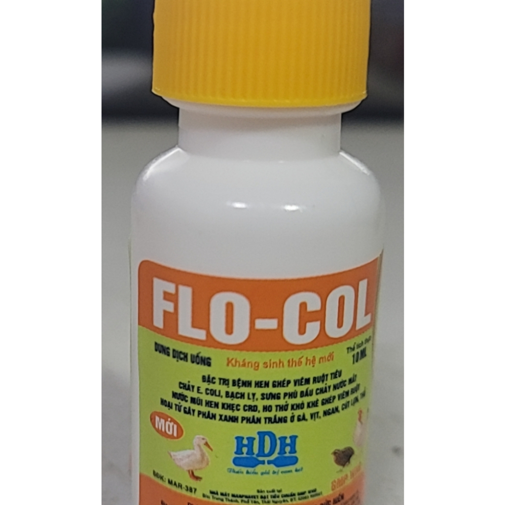 Flo-col: 10ml x 10 lọ, thương hàn, tụ huyết trùng, hen khẹc
