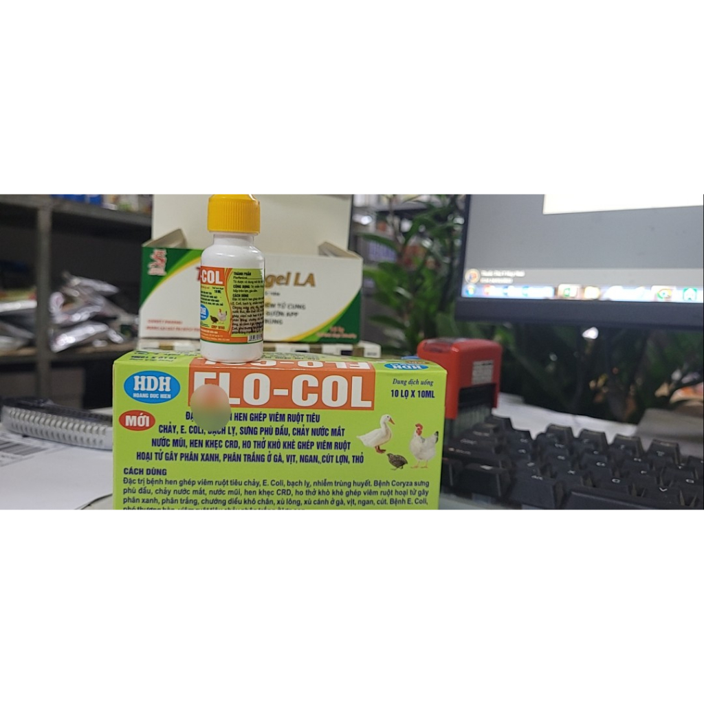 Flo-col: 10ml x 10 lọ, thương hàn, tụ huyết trùng, hen khẹc