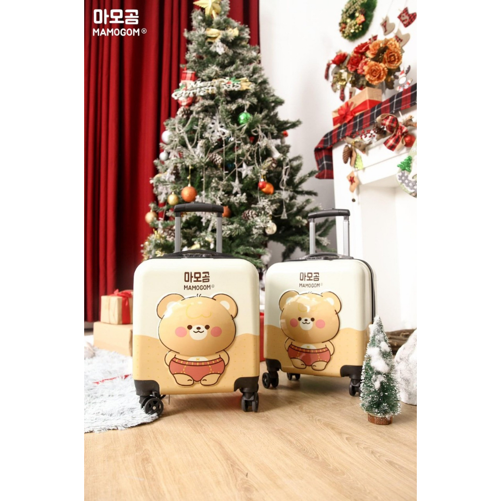 Vali gấu Du lịch có bánh xe siêu nhẹ hình gấu đáng yêu bền đẹp nhựa cao cấp MAMOGOM