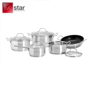 Bộ 4 nồi và 1 chảo chống dính Fivestar Oval 5 đáy Inox cao cấp 304