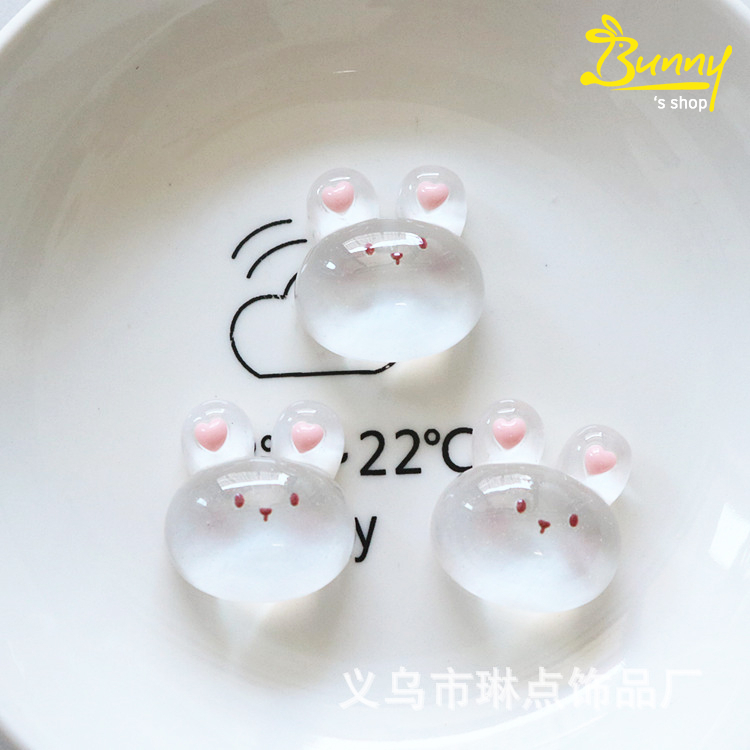 Charm sticker 3D nổi trang trí ốp điện thoại/ gắn bình nước siêu dễ thương hình thỏ, que kem