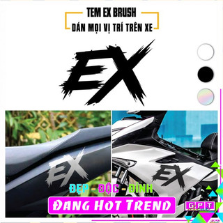 Tem chữ ex dán xe i phản quang i hologram 7 màu