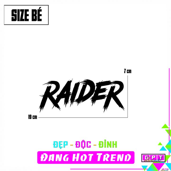 TEM Chữ  Raider  Dán Xe I Phản Quang I Hologram 7 Màu