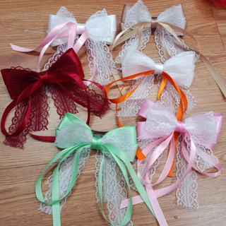 Kẹp nơ tren trắng tua rua 🌺 kẹp tóc thiết kế - shop chuyên sỉ lẻ