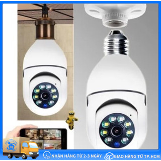 Camera Wifi ngoài trời 8 LED Đuôi Bóng Đèn Xoay 360 Độ 3.0Mps - 1080P